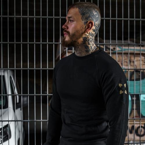 SWEATSHIRT SVARTGUL TRO