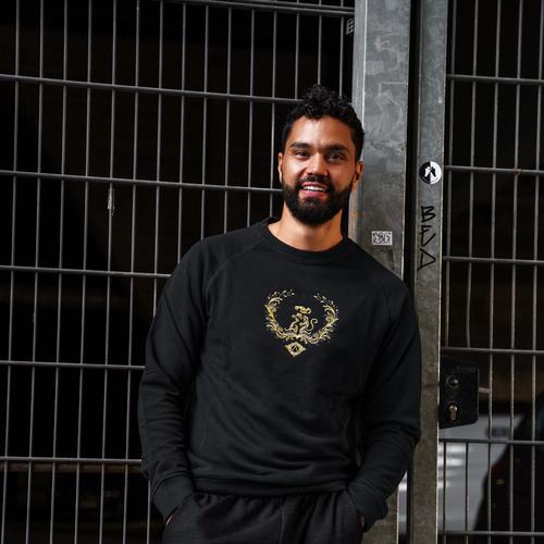 SWEATSHIRT SVARTGUL KRANS
