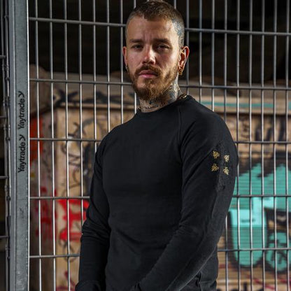SWEATSHIRT SVARTGUL TRO